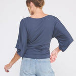 Isla Double Knit Angel Sleeve Cinch Top - MTT Collective