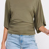 Isla Double Knit Angel Sleeve Cinch Top - MTT Collective