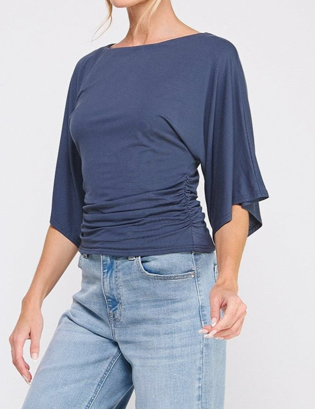 Isla Double Knit Angel Sleeve Cinch Top - MTT Collective