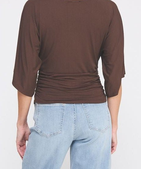 Isla Double Knit Angel Sleeve Cinch Top - MTT Collective