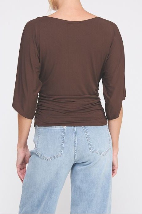 Isla Double Knit Angel Sleeve Cinch Top - MTT Collective