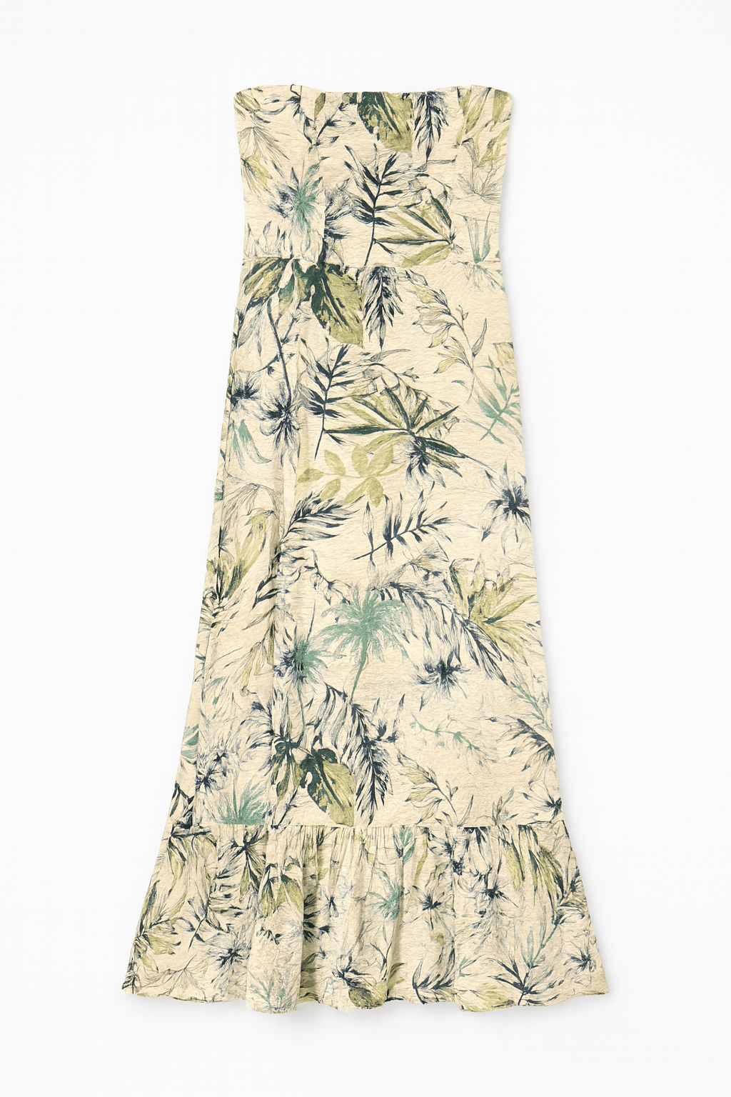 Isla Strapless Tropical Midi Dress - MTT Collective