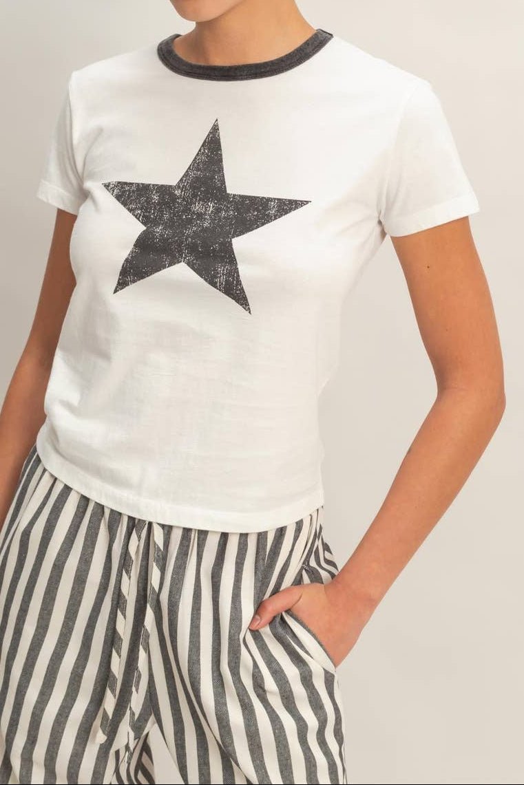 Jada Star Graphic Crew Neck Tee - MTT Collective