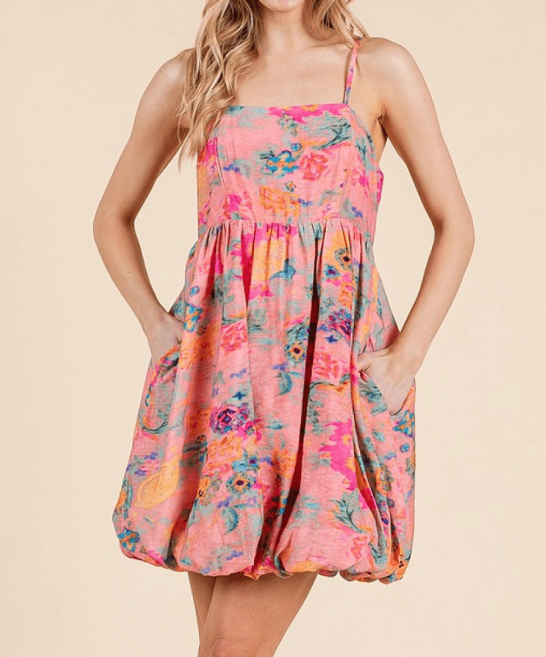 Jane Floral Print Mini Dress - MTT Collective