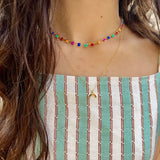 Jane Rainbow Rhinestone Necklace | Gold - MTT Collective
