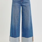 Janie High Rise Crop Wide Cuffed Jeans - MTT Collective