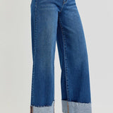Janie High Rise Crop Wide Cuffed Jeans - MTT Collective