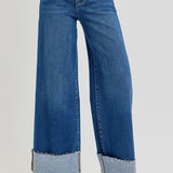 Janie High Rise Crop Wide Cuffed Jeans - MTT Collective