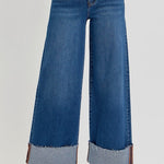 Janie High Rise Crop Wide Cuffed Jeans - MTT Collective