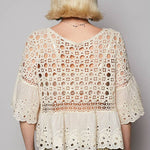 Jaycee Round Floral Eyelet Crochet Top - MTT Collective