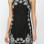Jayden Embroidered Linen Fitted Dress - MTT Collective