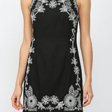 Jayden Embroidered Linen Fitted Dress - MTT Collective