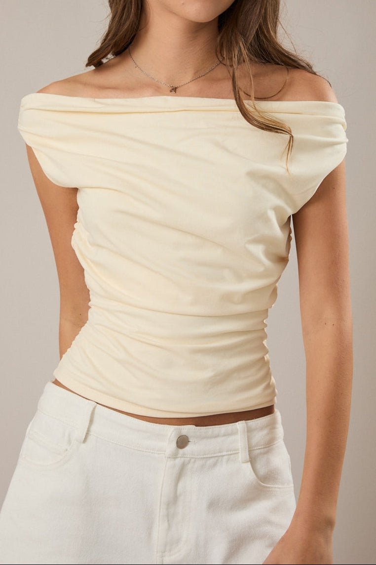 Jessica Off The Shoulder Ruched Top - MTT Collective