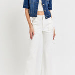 Jessie Puff Short Sleeve Crop Denim Jacket - MTT Collective