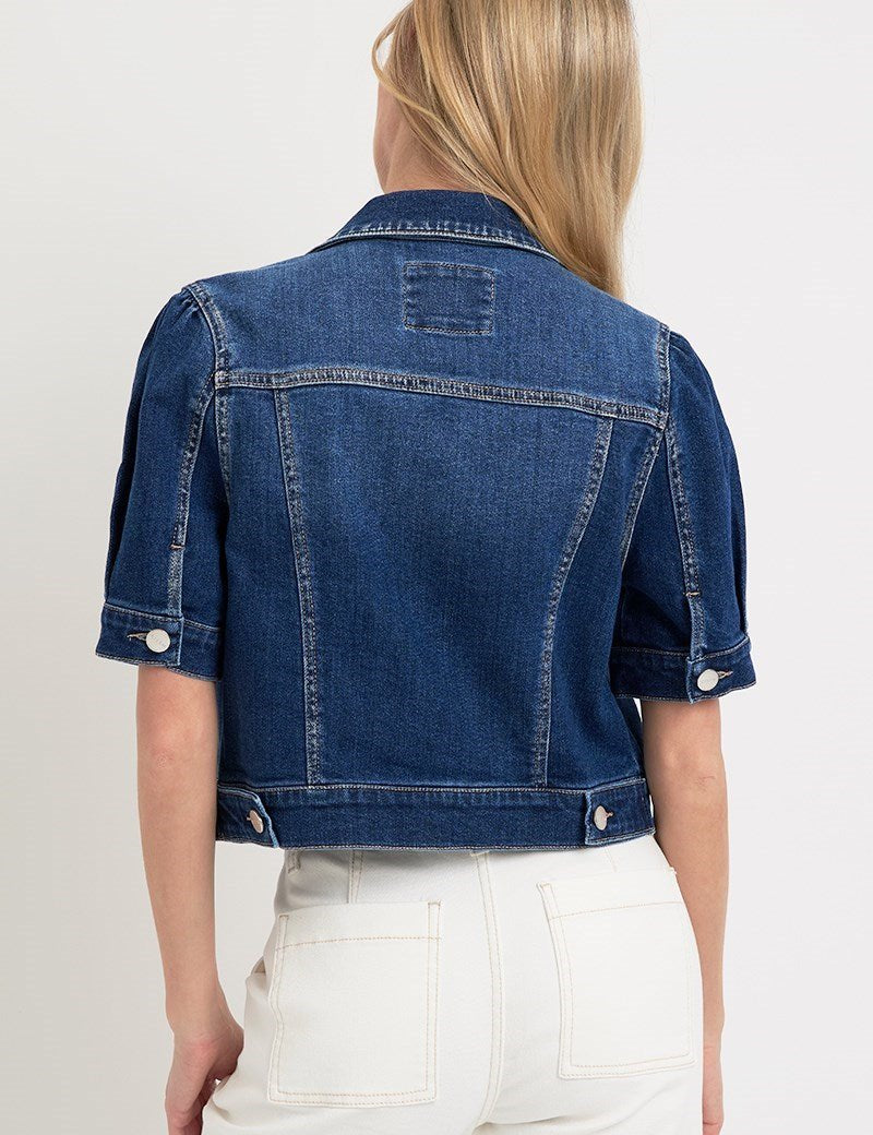 Jessie Puff Short Sleeve Crop Denim Jacket - MTT Collective