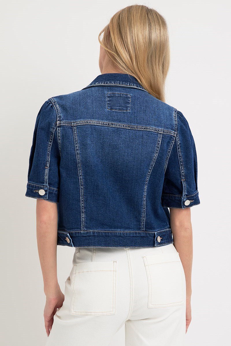Jessie Puff Short Sleeve Crop Denim Jacket - MTT Collective