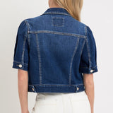 Jessie Puff Short Sleeve Crop Denim Jacket - MTT Collective
