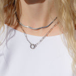 Joanna Paperclip Rhinestone Charm Holder Necklace - MTT Collective