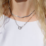 Joanna Paperclip Rhinestone Charm Holder Necklace - MTT Collective