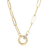 Joanna Paperclip Rhinestone Charm Holder Necklace - MTT Collective