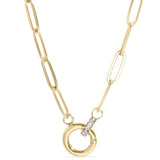 Joanna Paperclip Rhinestone Charm Holder Necklace - MTT Collective