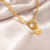 Joanna Paperclip Rhinestone Charm Holder Necklace - MTT Collective