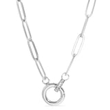 Joanna Paperclip Rhinestone Charm Holder Necklace - MTT Collective