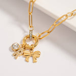 Joanna Paperclip Rhinestone Charm Holder Necklace - MTT Collective