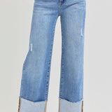 Jordan High Rise Cuffed Wide Leg Jeans - MTT Collective