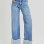 Jordan High Rise Cuffed Wide Leg Jeans - MTT Collective