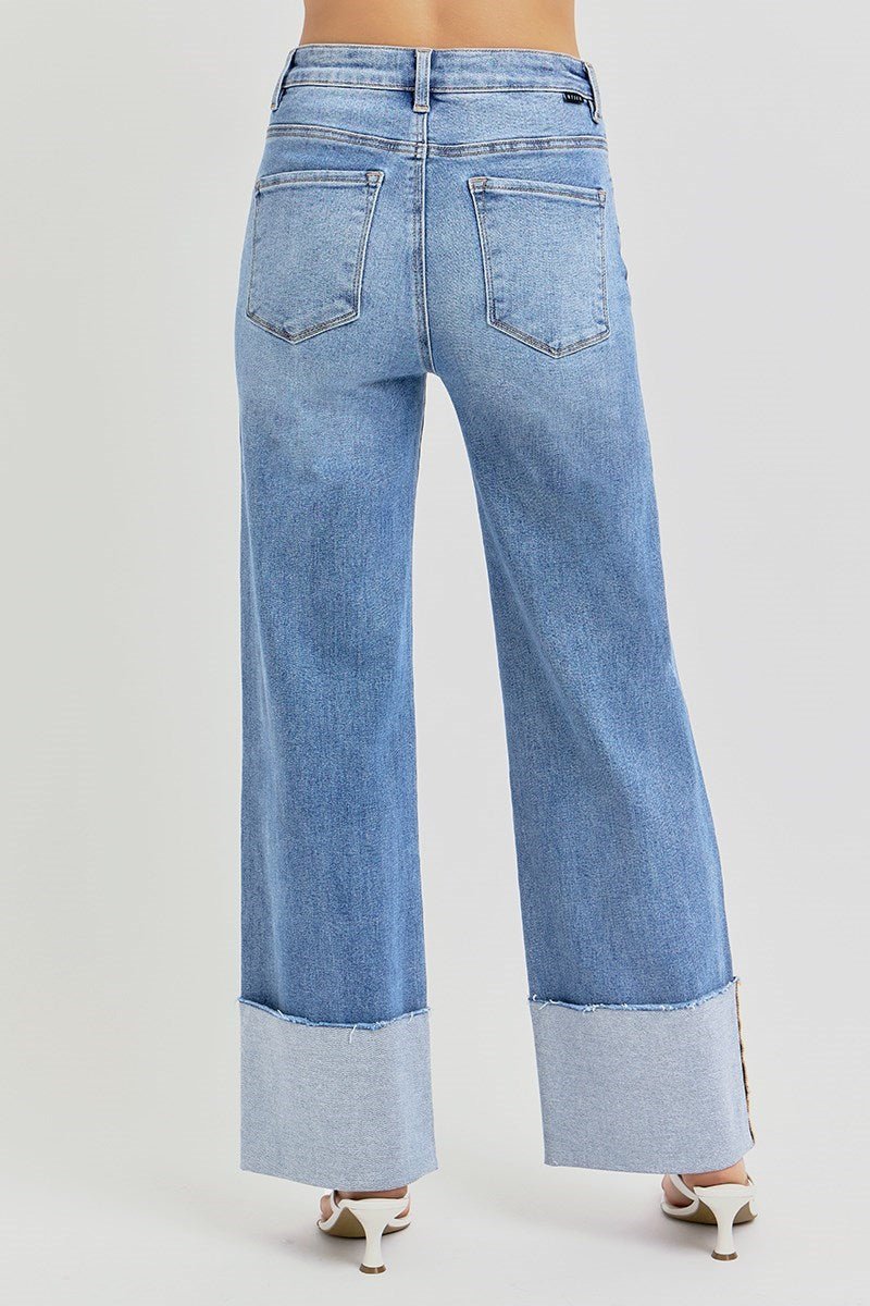 Jordan High Rise Cuffed Wide Leg Jeans - MTT Collective