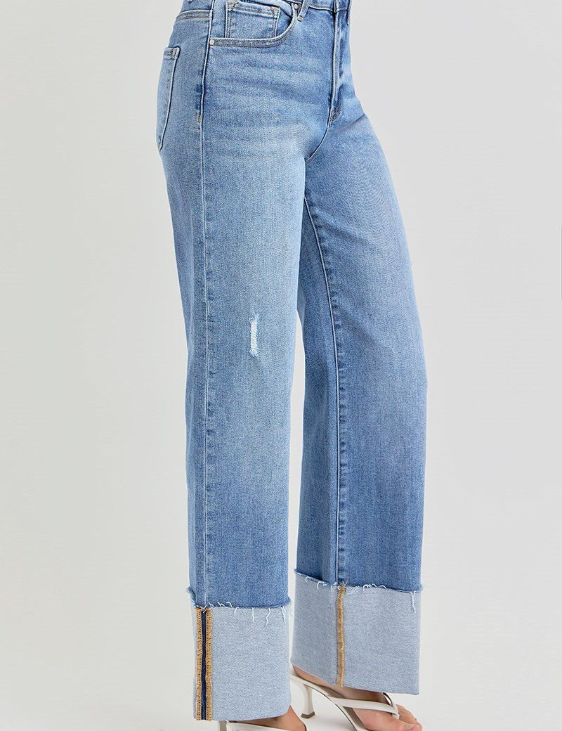 Jordan High Rise Cuffed Wide Leg Jeans - MTT Collective