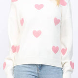 Josie Heart Applique Detail Crew Neckline Sweater - MTT Collective