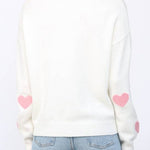 Josie Heart Applique Detail Crew Neckline Sweater - MTT Collective