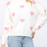 Josie Heart Applique Detail Crew Neckline Sweater - MTT Collective