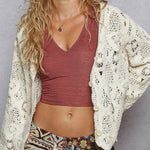 Juliet V - Neck Knit Crochet Cardigan - MTT Collective