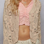 Juliet V - Neck Knit Crochet Cardigan - MTT Collective