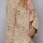 Juliet V - Neck Knit Crochet Cardigan - MTT Collective