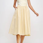 Kalli Knit Contrast Poplin Long Dress - MTT Collective