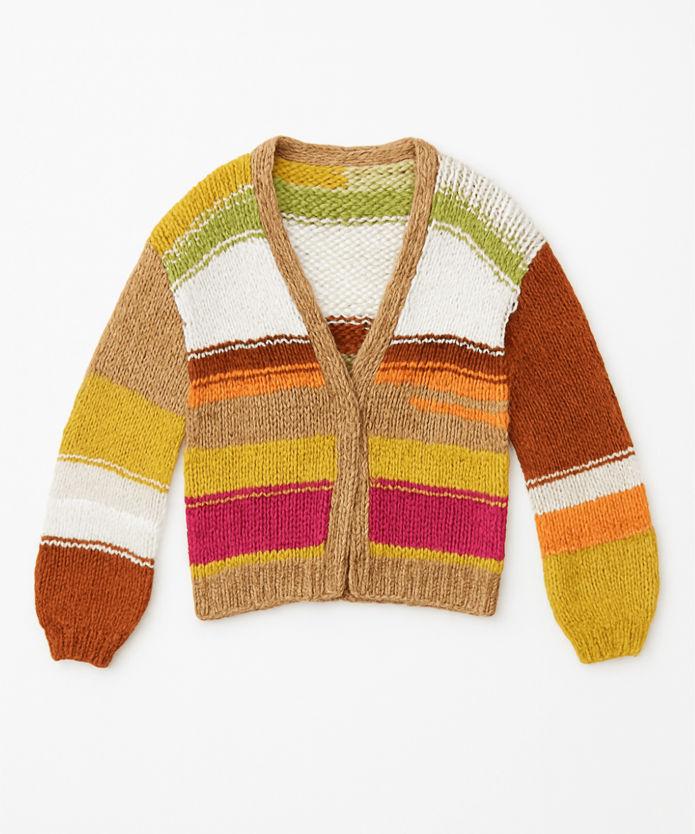 Katalina Hand Knit Multi Striped Cardigan - MTT Collective