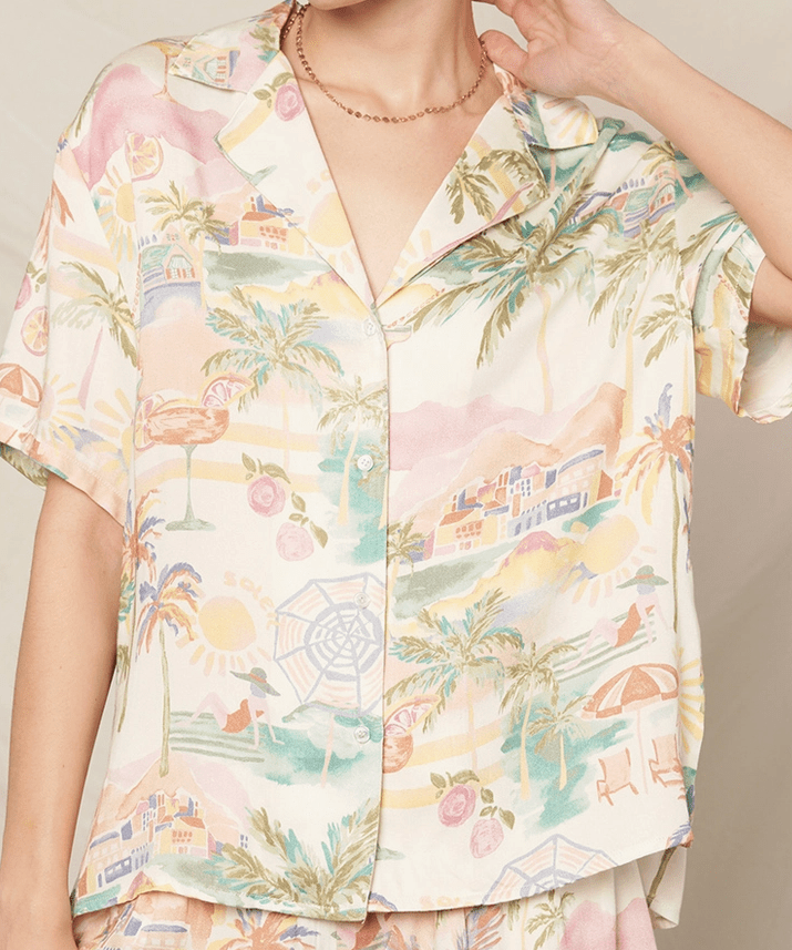 Kathleen Beachy Print Short Sleeve Top - MTT Collective