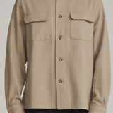 Katin Shiloh Flannel in Khaki, front on model