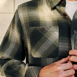 Katin Sierra Flannel in Dark Olive, lifestyle