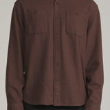 Katin Sierra Flannel in French Roast, front on model