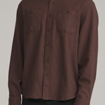 Katin Sierra Flannel in French Roast, side on model