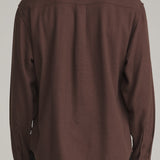 Katin Sierra Flannel in French Roast, back on model