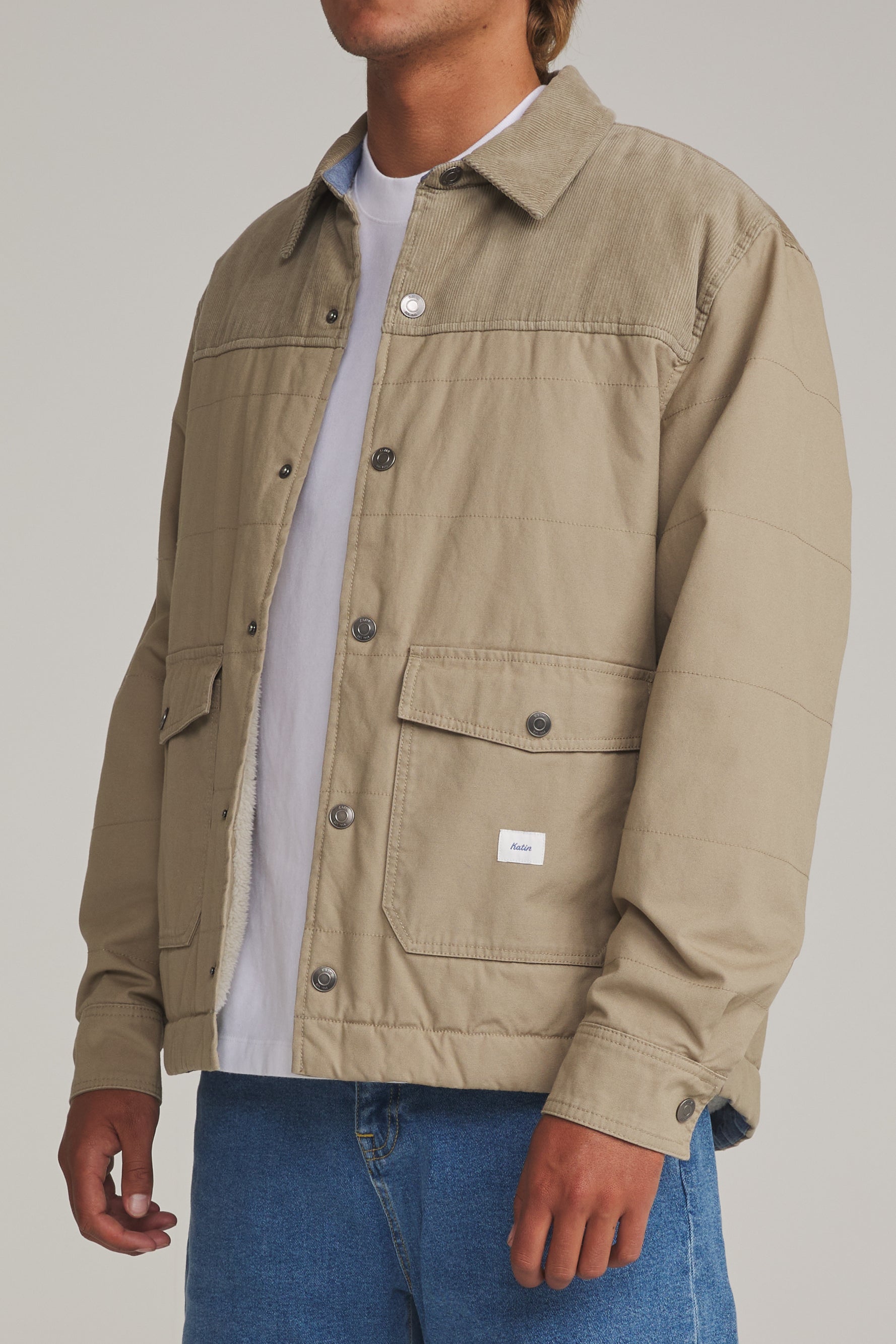 Katin Yukon Jacket Khaki - on model side
