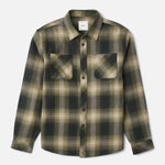 Katin Sierra Flannel in Dark Olive, flat lay front