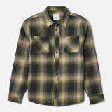Katin Sierra Flannel in Dark Olive, flat lay front