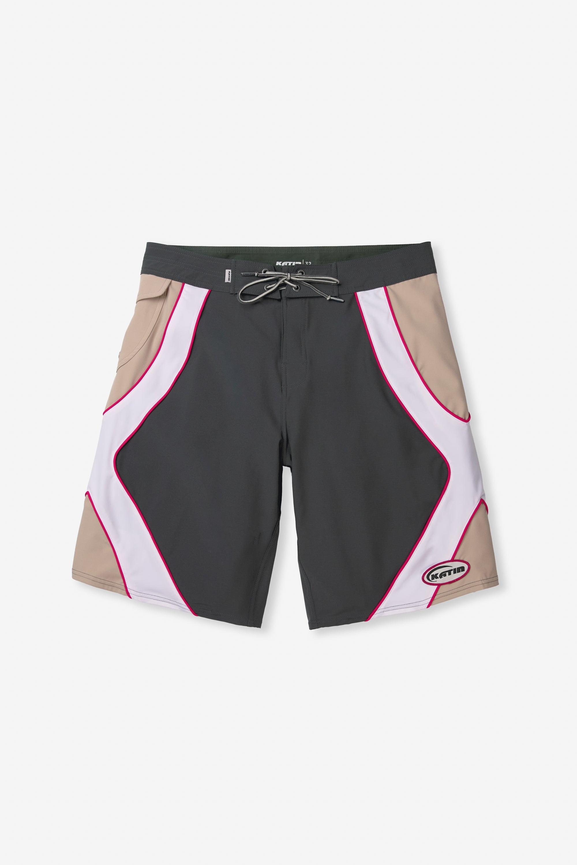 Banner Surf Trunk - Black - flat lay front